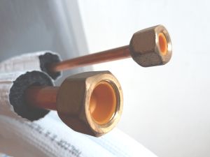 Pre-insulated copper pipe  - 3m Kit, pipe diameter - 1/4 and 3/8, with prepared cones and nuts for air conditioner installation 