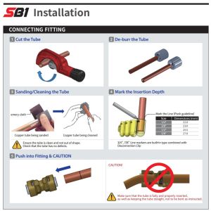 SB1 Coupling 1/2'' - Quick Push Connector to Refrigerant Line