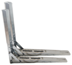 Wall-mounted air conditioner bracket 500×600, 2 mm × 55 mm, foldable, modular, reinforced with a tension brace, stainless steel (INOX)
