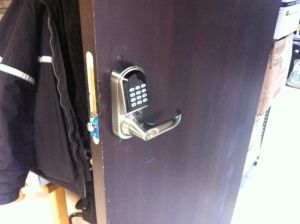 Electronic code locks with deadbolt mortise