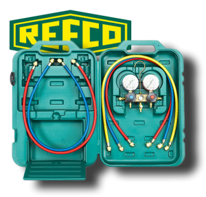 Manifold gauge 2-way - REFCO - R22, R407C, R410A  with Charging hoses and Plastic box BM2-3-DC-CLIM