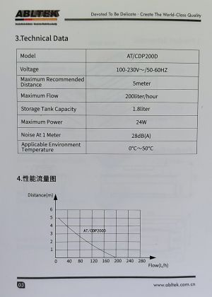 Condensate ( drain ) pump  AT/CDP200D (200 L/h ; 5m) MAX HIGH- FLOW